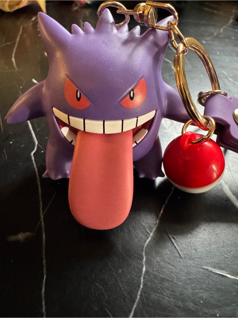 Pokemon Gengar 3D Keychain Pokeball Charm Wrist Strap